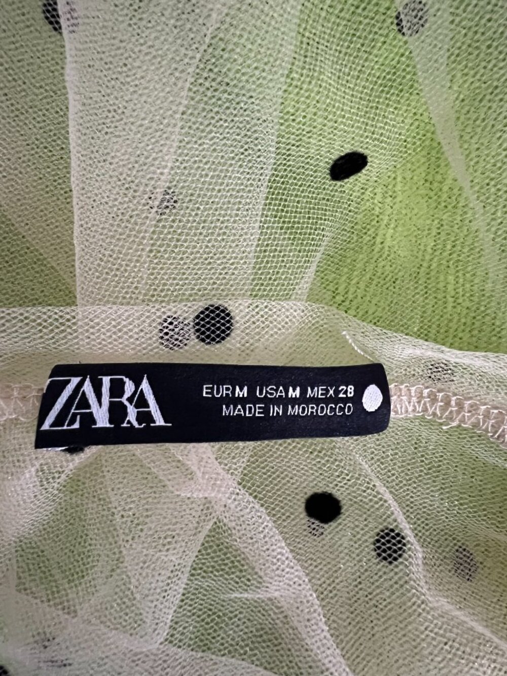 RARE Zara Sheer Polka Dot Mesh Top Emily In Paris Coquette Y2K Out Of Stock - Picture 7 of 9
